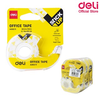 Deli A30211 Invisible Tape เทปขนาดพกพาแบบเขียนได้ ยาว 300IN พร้อมแท่นตัดเทปแบบใส (แพ็ค 6 ชิ้น) เทป เทปใส อุปกรณ์สำนักงาน