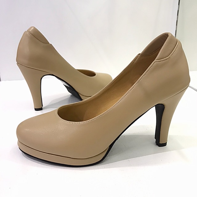 รองเท้าคัชชูส้นสูงทรงหัวมน รองเท้าคัชชูผู้หญิง Penne รุ่น YA88015-35