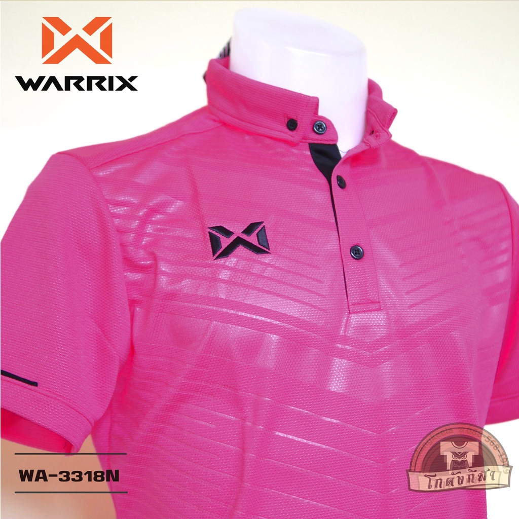 WARRIX เสื้อโปโล WA-3318N สีชมพู (PA) วาริกซ์ วอริกซ์ ของแท้ 100%