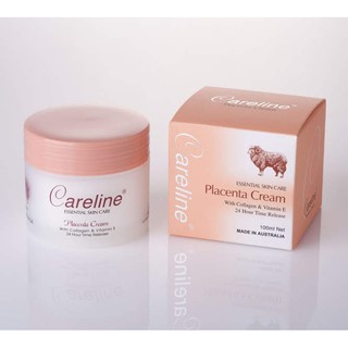 Careline Placenta Cream with Collagen &amp; Vitamin E ครีมรกแกะแคร์ไลน์ กล่องส้ม ของแท้