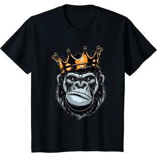 เสื้อยืดโอเวอร์ไซส์เสื้อยืด ผ้าฝ้ายแท้ พิมพ์ลาย Gorilla King Alpha คุณภาพสูง สําหรับผู้ชายS-3XL