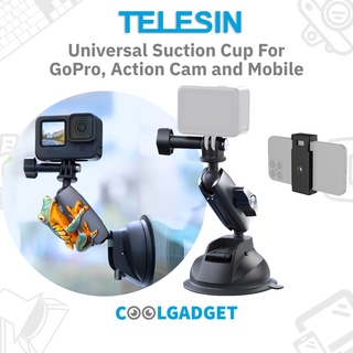 [ส่งใน🇹🇭]Telesin Suction Cup ตัวดูดติดกระจกพร้อมขาปรับ 360 องศา แน่นแข็งแรง ใช้ได้ทั้ง GoPro, Action Cam และมือถือ