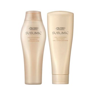 Shiseido Sublimic Aqua Intensive Shampoo 250ml. + Treatment 250ml. แชมพูและทรีทเมนต์สำหรับผมแห้งเสีย