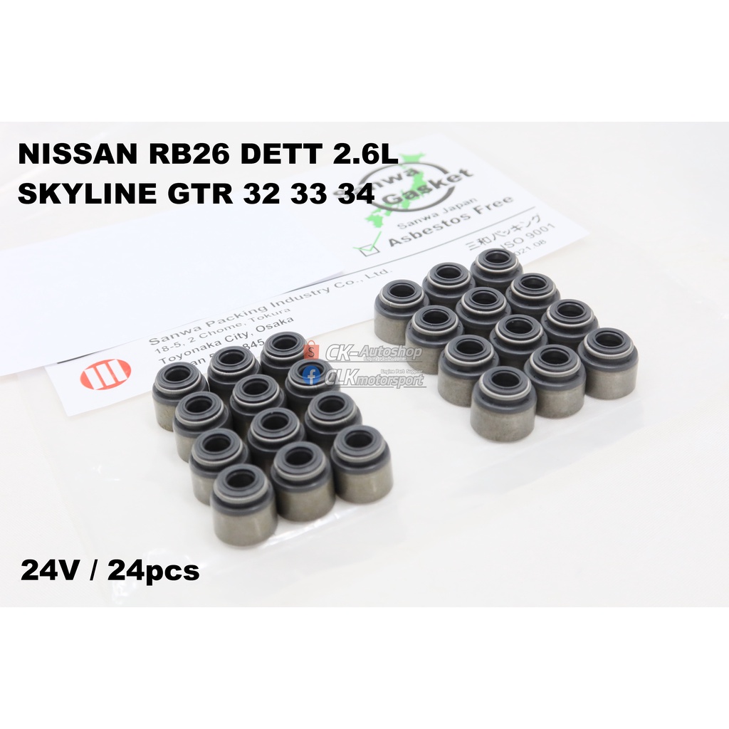 SANWA Japan Viton Valve Seal - Nissan RB26DETT 2.6L Skyline GTR R32 R33 R34 BNR 32 BNR33 BNR34 ( 24 
