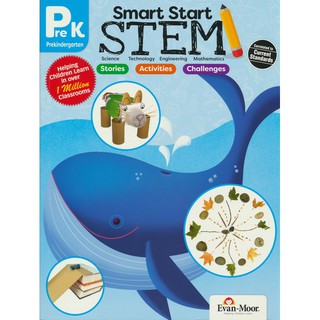 แบบฝึกหัดภาษาอังกฤษ เตรียมอนุบาล Evan-Moor Smart Start STEM PreK มีเฉลย