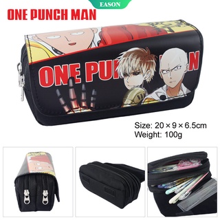 กระเป๋าสตางค์ กระเป๋าใส่ดินสอ ปากกา เครื่องเขียน ลายการ์ตูนอนิเมะ Sanrios KawaiiInsins One Punch Man Genos มีซิปสองชั้น จุของได้เยอะ