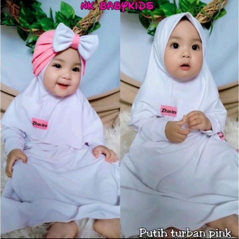 Baby &S gamis / น่ารักและน่ารัก azaibah / S 0-6 เดือน M 6 เดือน-1 ปี L 2-3 ปี XL3-4 ปี / syari gamis