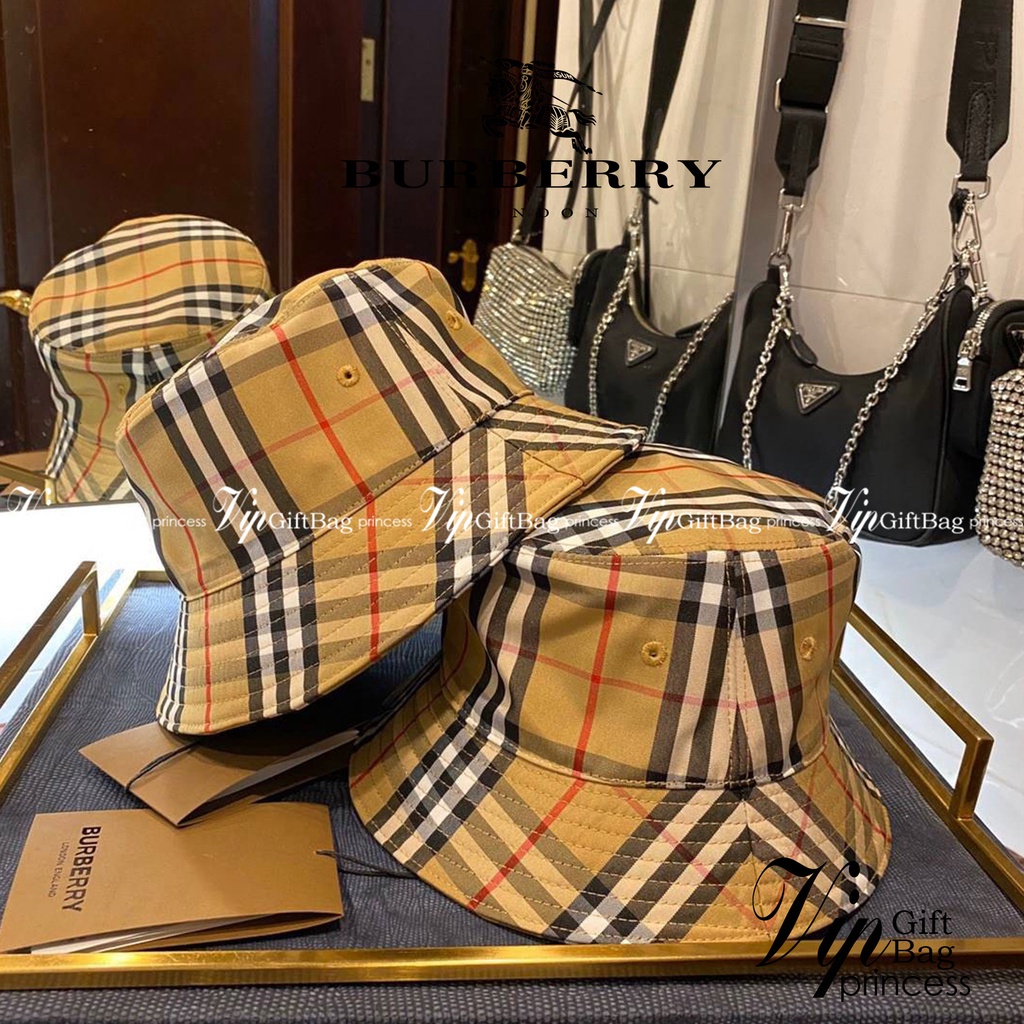 BURBERRY BUCKET HAT / Burberry Vintage Check Cotton Blend Bucket Hat หมวกทรงบัคเก็ต ทรงฮิตใช้ได้ทั้ง