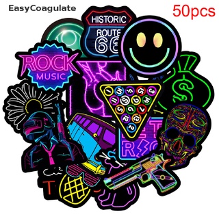 Eas 50Pcs Graffiti Waterproof Sticker Decal Luggage Laptop Neon Lights DIY Stickers
 Ate