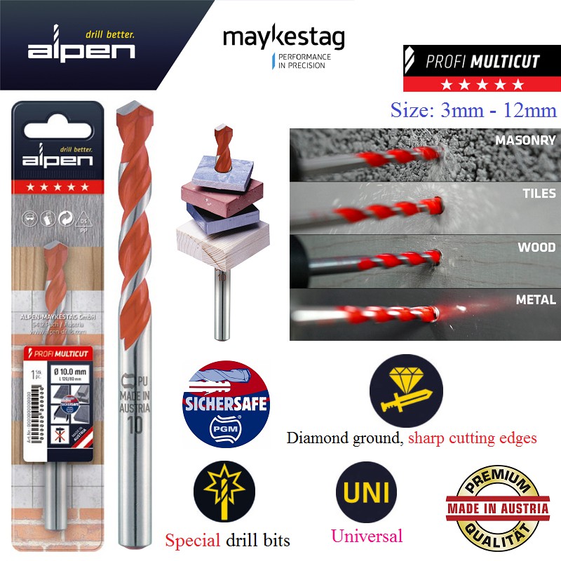 Alpen(3mm-12mm) ดอกสว่านมัลติคัท A172