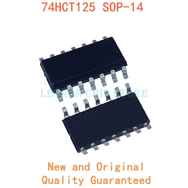 10pcs 74HCT125 SOP14 74HCT125D SOP-14 SN74HCT125DR 74HCT125DR SOIC14 HCT125 SOIC-14 SOP SMD novo e ช