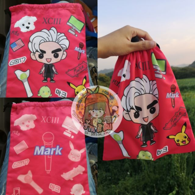 New!! ถุงผ้า หูรูด ใส่ชัคกี้/อากาบง GOT7 เพิ่มลายใหม่ MARK/JAYB/JACKSON/JINYOUNG/YOUNGJAE/BAMBAM/YUGYEOM