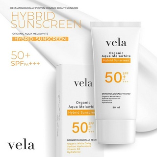 [Set 3 หลอด] - Vela Organic Hybrid Sunscreen SPF 50+ PA+++ กันแดดออแกนิค ลดสิวฝ้าหน้าเด็ก