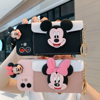 เคสโทรศัพท์มือถือ ลายการ์ตูนมิกกี้ มินนี่เมาส์ พร้อมกระเป๋าสตางค์ สําหรับ Samsung Galaxy A73 A53 A33 A23 A13 A52 A72 A52S A32 A12 S22 S21 S20 FE Ultra Plus