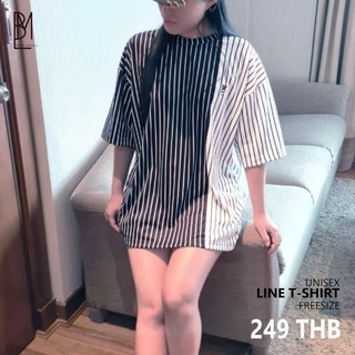 MBL เสื้อยืด oversize unisex "LINE"