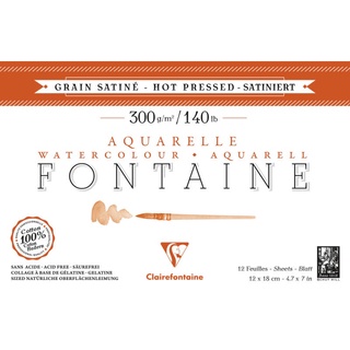 Clairefontaine กระดาษวาดเขียน ผิวเรียบ cotton100% 300 แกรม ขนาด 12x18 ซม. 96348C