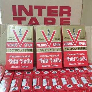 ด้ายเย็บผ้า ด้ายวีนัส ชุด 3 VENUS วีนัส วีสปัน ฉลากแดง ด้ายเย็บอเนกประสงค์ ด้าย ของแท้ 100% DIY ยาว 550 เมตร SMP