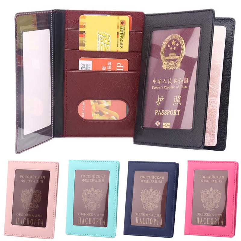 14.2*10/9.7*14.2ซม.หนัง ปู่ แฟชั่นผู้ถือหนังสือเดินทางอุปกรณ์เสริมการเดินทาง