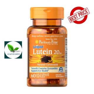 Puritans Pride Lutein 20 mg ( Contains Zeaxanthin 800 mcg ) / 60 Softgels