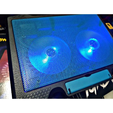 NUBWO NF-233 ระบายความร้อนได้ดีเยี่ยมพัดลมโน็ตบุ๊ค2ใบพัด ไฟสีฟ้าสวยๆ NF233 Cooler Pad