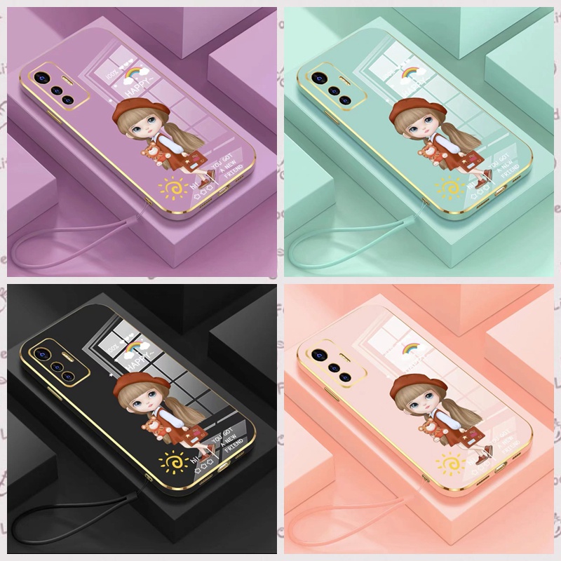 Huawei Y9 2019 Y9 Prime 2019 Y7 Pro 2019 Y7 2019 Y6 Pro 2019 Y7A Y6P Y8P ตรงขอบ 90 ° สาวสร้างสรรค์ไฟ