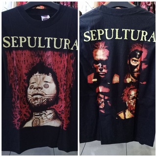 เสื้อยืดผ้าฝ้ายพิมพ์ลายขายดี เสื้อยืด พิมพ์ลาย Sepultura BAND