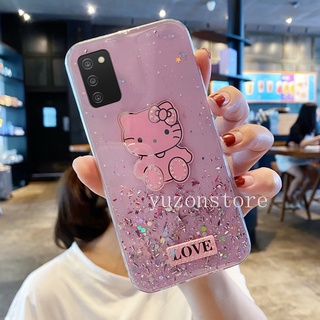 เคสโทรศัพท Samsung Galaxy A03s A52s M32 A22 4G 5G Phone Case เคส Glitter Bling Starry Sky Cute Hello Kitty Cartoons Phone Cover