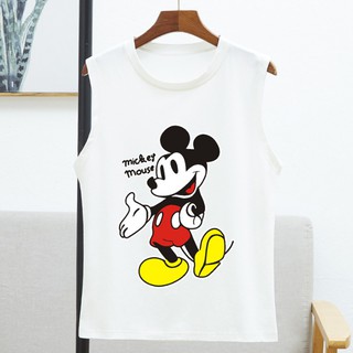 ฤดูร้อน  ล่าสุด  Mickey  ภาพการ์ตูน  หลวม  เสื้อแขนกุด  8สี  S~3XL