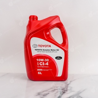 TOYOTA น้ำมันเครื่อง กึ่งสังเคราะห์ น้ำมันหล่อลื่น 10W30 API CI-4 ดีเซล(6 ลิตร) #0888084684 ของแท้ เบิกศูนย์