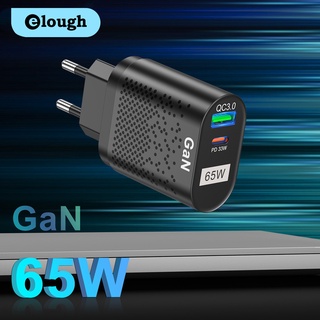 Elough QC 3.0 PD3.0 USB PD 65W GaN อะแดปเตอร์ชาร์จเร็ว USB Type C