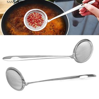 ♚สแตนเลสตาข่ายช้อน Sifter Sieve เครื่องครัวทำอาหาร Skimmer Strainer