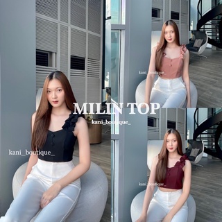 มี4สี " MILIN TOP " 🦑✨ เสื้อครอปไหล่ย่น เสื้อครอปสายย่น ครอปไหล่ย่น ครอปสายย่น เสื้อครอปน่ารักๆ ครอปสีพื้น เสื้อออกงาน