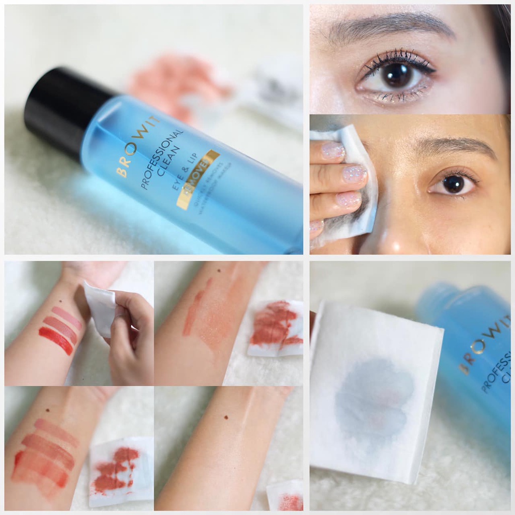 คลีนซิ่ง น้องฉัตร Browit Professional Clean Eye & Lip Remover 45ml.  ผลิตภัณฑ์ทำความสะอาด ล้างเครื่องสำอาง ติดแน่นติดทน | Shopee Thailand
