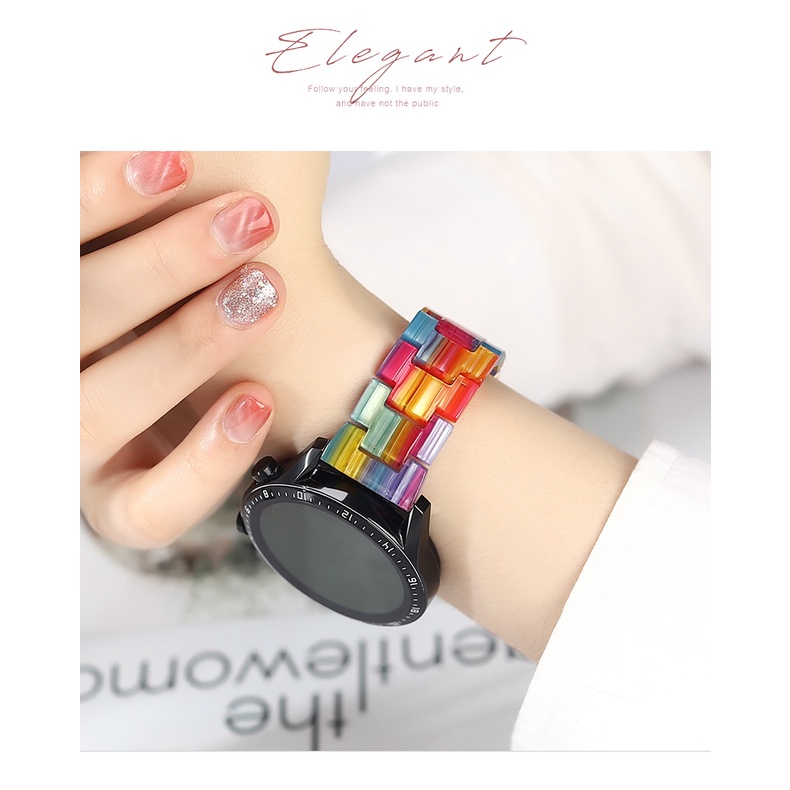 20mm 22mm สายนาฬิกาเรซิ่นใส สำหรับ Huawei Watch GT2 GT3 GT 2 3 2e GT2 Pro - รูปที่ 3