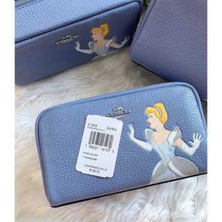 💙Disney X Coach Small Boxy Cosmetic Case With Cinderella