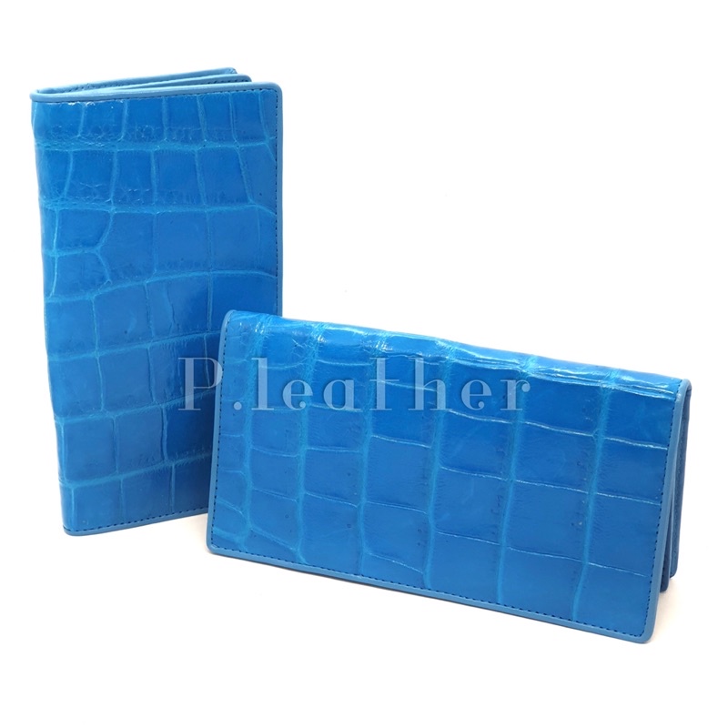 P.Leatherพร้อมส่งกระเป๋าสตางค์หนังท้องจระเข้ทั้งใบ กระเป๋าสตางค์