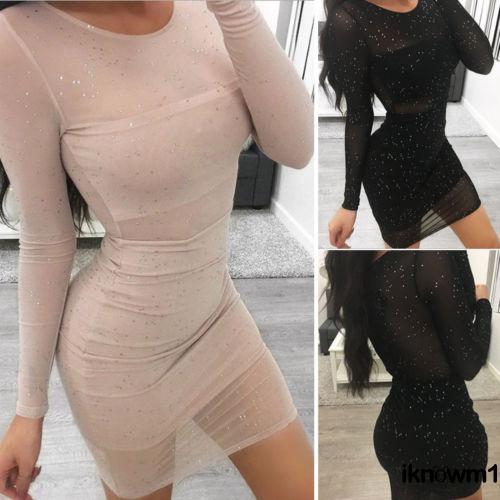 2020 dress ชุดเดรสสั้นแขนยาวแฟชั่นเซ็กซี่สำหรับผู้หญิง