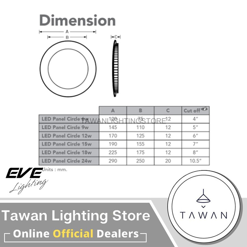 EVE โคมไฟดาวไลท์แอลอีดีฝังฝ้า ทรงกลม พาแนลแอลอีดี รุ่น Panel Slim แบบกลม Downlight LED 6W 9W 12W 15W 18W 24W รูปที่ 4