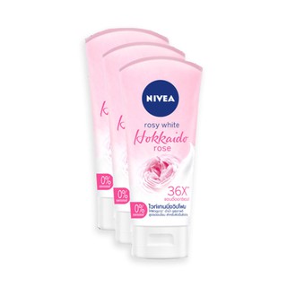 ถูกที่สุด✅  นีเวีย โรซี่ ไวท์ ฮอกไกโด โรส เซรั่ม วิปโฟม ขนาด 50 มล. แพ็ค 3 หลอด Nivea Rosy White Hokkaido Rose Serum Whi