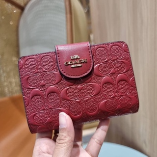 COACH C5896 MEDIUM CORNER ZIP WALLET IN SIGNATURE LEATHER