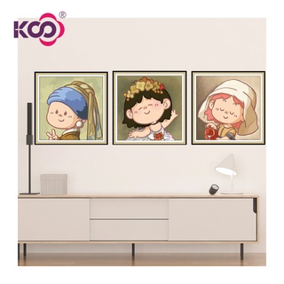 【ks】ภาพวาดปักเพชร 5d ลายการ์ตูนน่ารัก ขนาด 30x30 ซม. 40x40 ซม. 50x50 ซม. DIY สําหรับตกแต่งบ้าน เพื่อน ของขวัญ