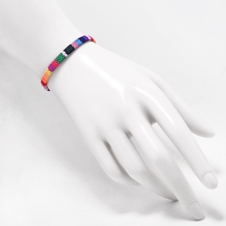 สร้อยข้อมือสายรุ้ง สร้อยข้อมือ สร้อยถัก เชือกถัก สีรุ้ง Rainbow LGBT Braided Hand-Woven Fabric Bracelet Accessories