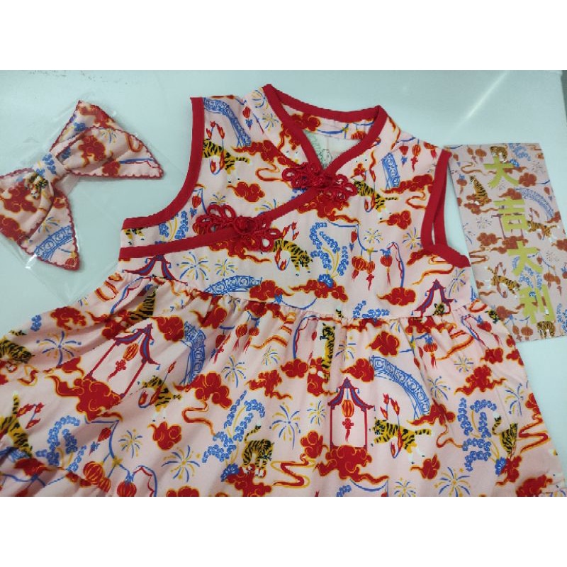 สินค้าพร้อมส่ง !! เสื้อผ้าเด็ก babylovett ไซส์ 18-24 ตรุษจีน 11 Year of the tiger - Dress (แดง) collection