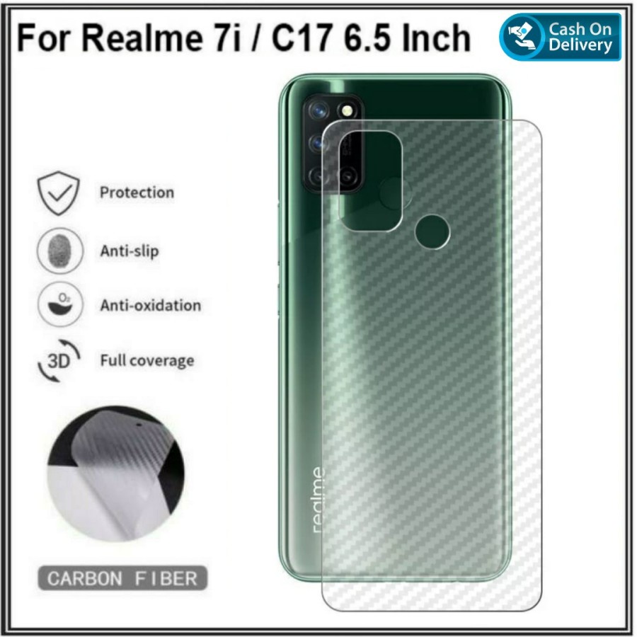 REALME 7 7i 7 PRO C17 ANTI-SCRATCH BACK CARBON SKIN GARSKIN CARBON MOTIF ANTI-FANGUS TRANSPARENT BAC