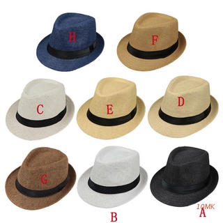 10mk หมวกฟาง ชายหาด ฤดูร้อน สําหรับเด็ก แจ๊ส ปานามา Trilby Fedora หมวก Gangster หมวกระบายอากาศกลางแจ้ง เด็กผู้หญิง เด็กผู้ชาย