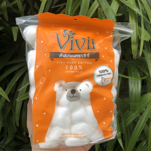 Vivii pure cotton 100% วีวี่ สำลีแผ่นรีดขอบ สำลีวีวี่(100 แผ่น ฟรี 50 แผ่น) , สำลีก้อน 40 กรัม - รูปที่ 2