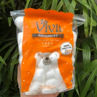 Vivii pure cotton 100% วีวี่ สำลีแผ่นรีดขอบ สำลีวีวี่(100 แผ่น ฟรี 50 แผ่น) , สำลีก้อน 40 กรัม