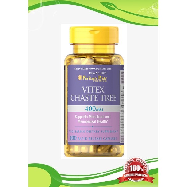 สมุนไพรปรับสมดุลสำหรับผู้หญิง  Puritan's Pride Vitex Agnus Castus (Chasteberry)400 Mg / 100 Capsules