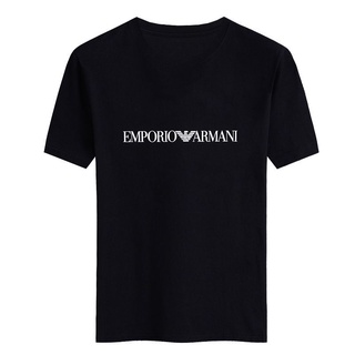 เสื้อยืดแขนสั้น คอกลม พิมพ์ลายแท็ก Giorgio Armani แฟชั่นฤดูร้อน สําหรับผู้ชาย