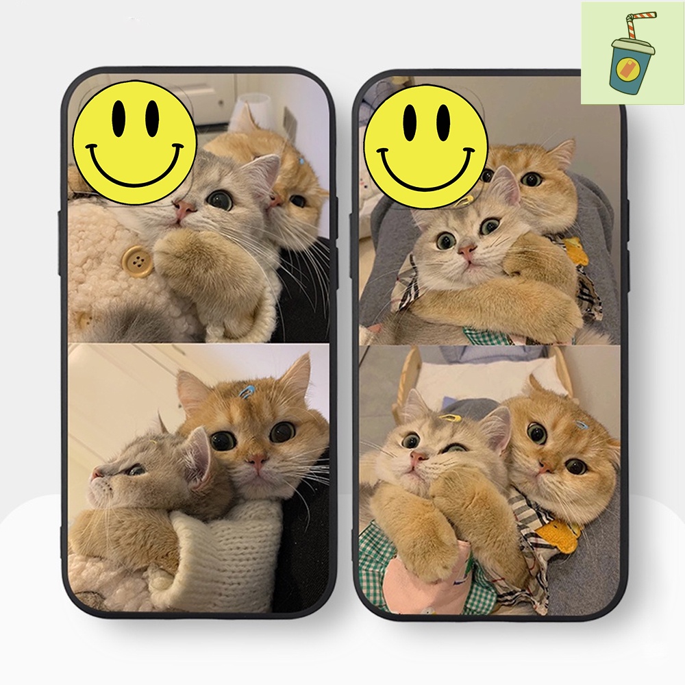 น่ารักแมวน่ารักคู่ i เคสโทรศัพท์ 6plus 6splus 7 plus 8plus X Xr XsM 11 12 13 Promax - RS Store